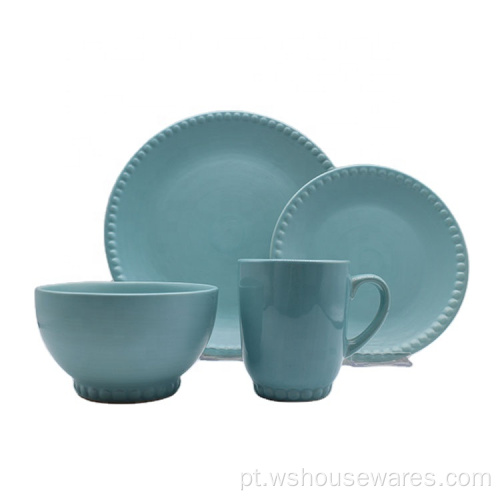 Atualmente, 16pcs em grau de mesa azul em relevo